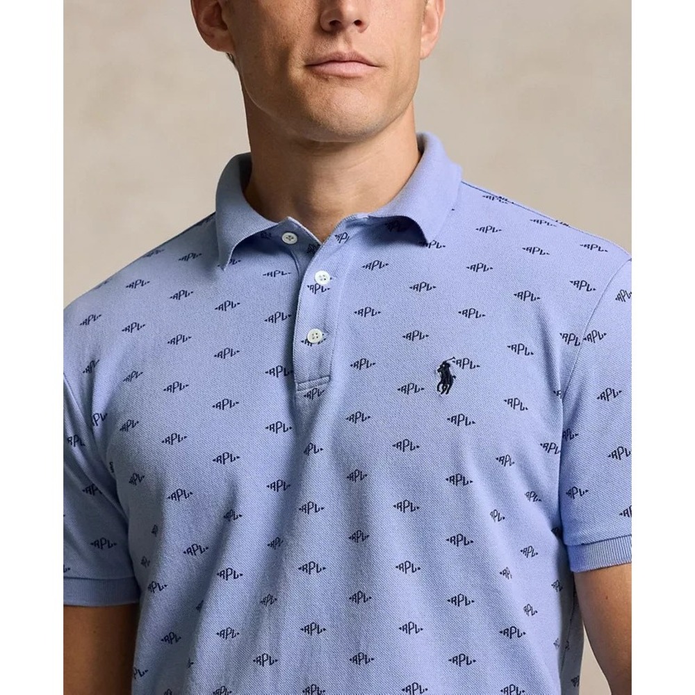 POLO‎ RALPH LAUREN MEN'S XXL MONOGRAMMED POLO SHIRT~BLUE~NWT